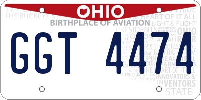 OH license plate GGT4474