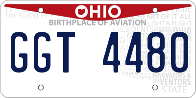 OH license plate GGT4480
