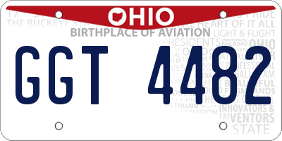 OH license plate GGT4482