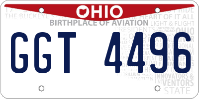 OH license plate GGT4496