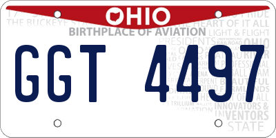 OH license plate GGT4497