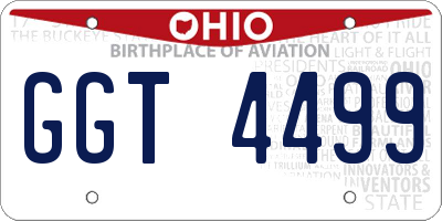 OH license plate GGT4499
