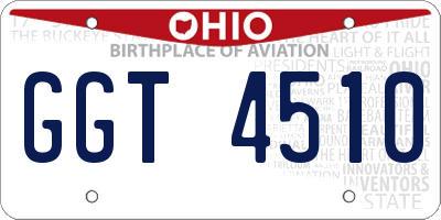 OH license plate GGT4510