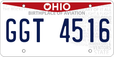 OH license plate GGT4516