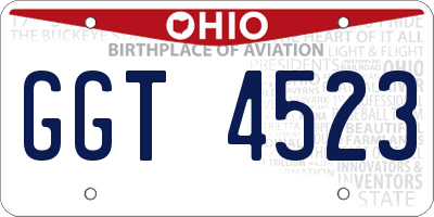 OH license plate GGT4523