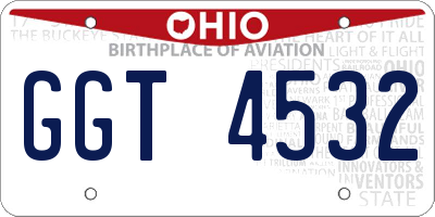 OH license plate GGT4532