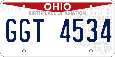 OH license plate GGT4534