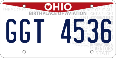 OH license plate GGT4536