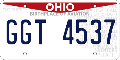 OH license plate GGT4537