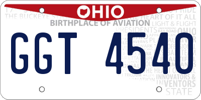 OH license plate GGT4540