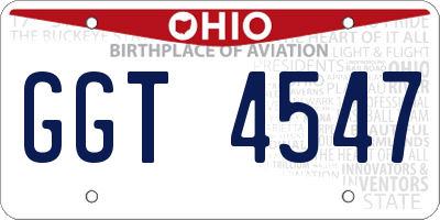 OH license plate GGT4547