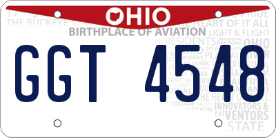 OH license plate GGT4548