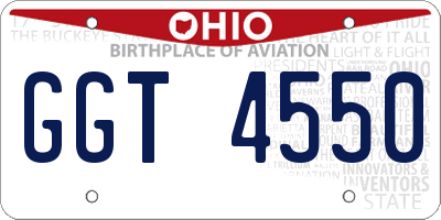 OH license plate GGT4550
