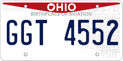 OH license plate GGT4552