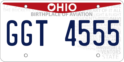 OH license plate GGT4555
