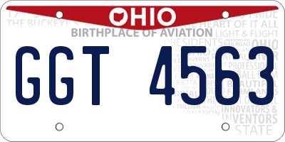 OH license plate GGT4563