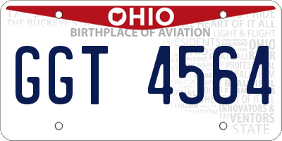 OH license plate GGT4564