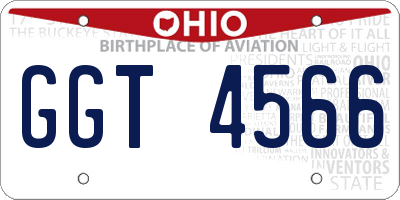 OH license plate GGT4566