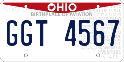 OH license plate GGT4567