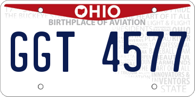 OH license plate GGT4577