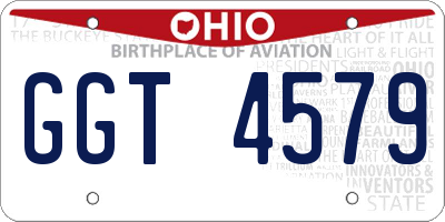OH license plate GGT4579