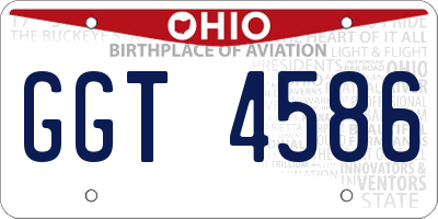 OH license plate GGT4586