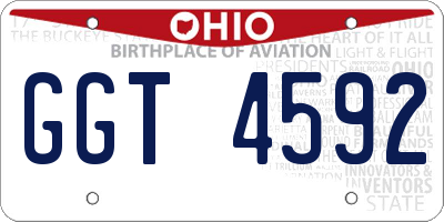 OH license plate GGT4592
