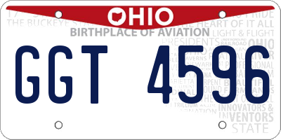 OH license plate GGT4596