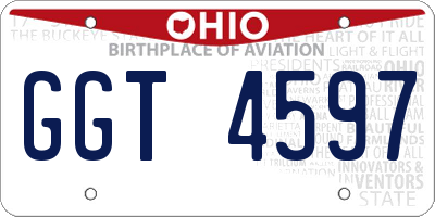 OH license plate GGT4597