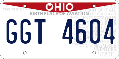 OH license plate GGT4604