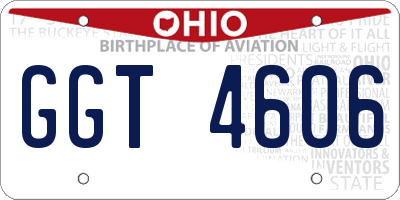 OH license plate GGT4606