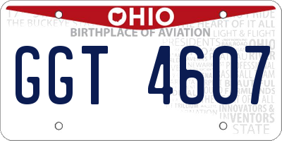 OH license plate GGT4607
