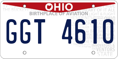 OH license plate GGT4610