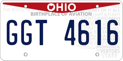 OH license plate GGT4616