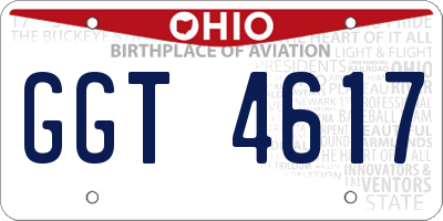 OH license plate GGT4617