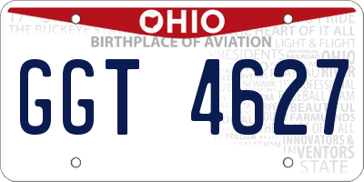 OH license plate GGT4627