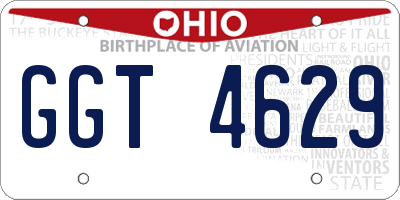 OH license plate GGT4629