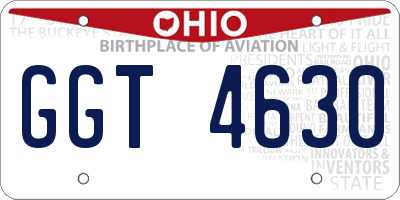 OH license plate GGT4630