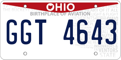 OH license plate GGT4643