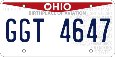 OH license plate GGT4647