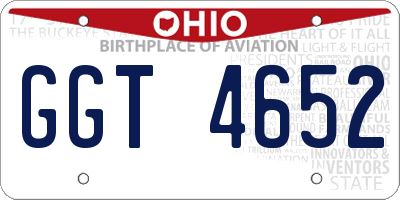 OH license plate GGT4652