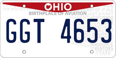 OH license plate GGT4653