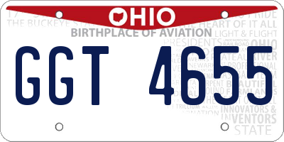OH license plate GGT4655