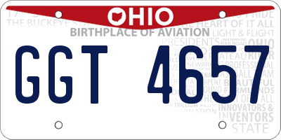 OH license plate GGT4657