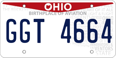 OH license plate GGT4664