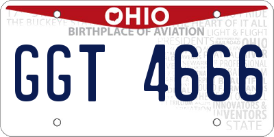 OH license plate GGT4666