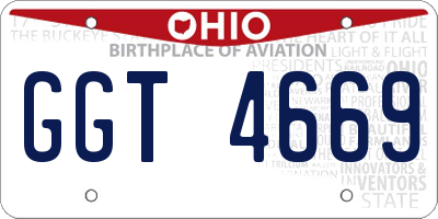 OH license plate GGT4669