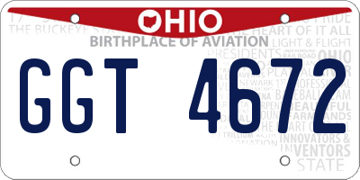 OH license plate GGT4672