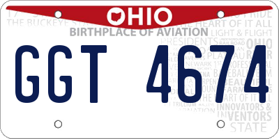 OH license plate GGT4674