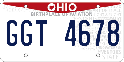 OH license plate GGT4678